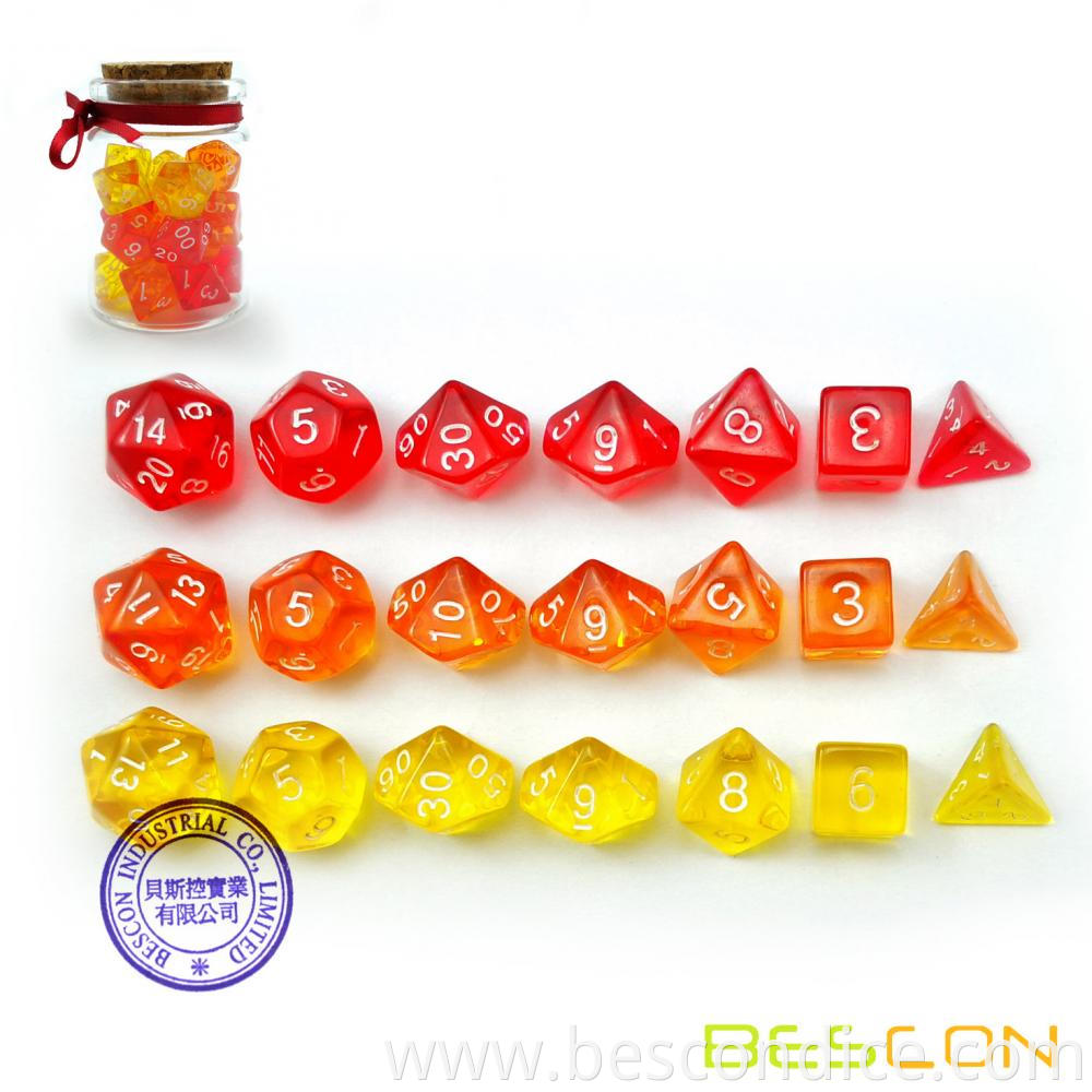 21pcs Gem Mini Polyhedral Dice 4